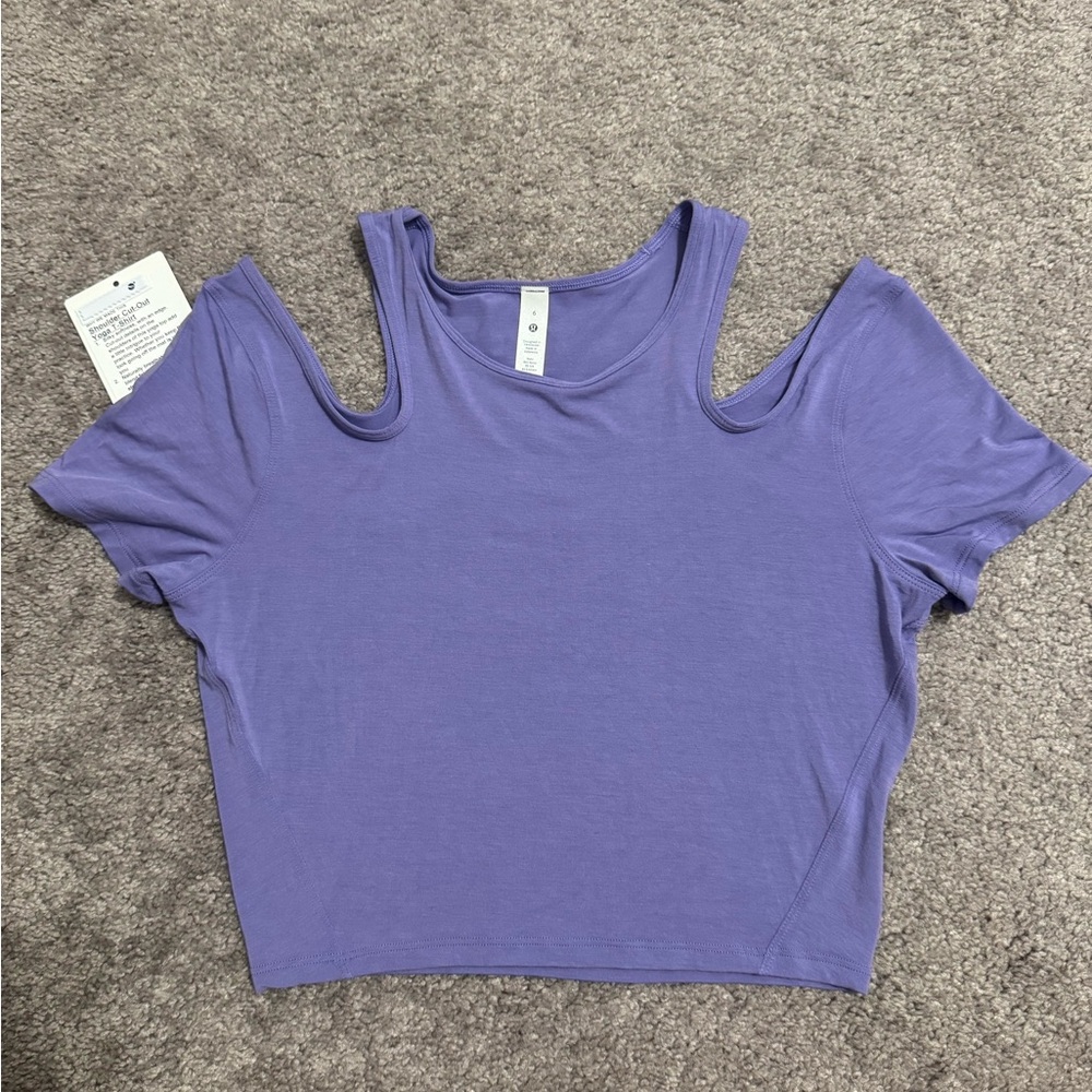 lululemon Shoulder Cut-Out Yoga T shirt- Lavender